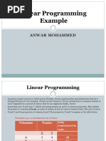 Linear Programming Example: Anwar Mohammed