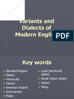 Variants and Dialects of Modern English