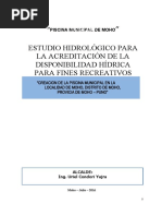 Estudio Hidrológico para La Acreditacion de La Disponibilidad Hídrica Superficial Piscina Moho