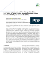 Research Article A Combined Experimental and First-Principle Calculation (DFT Study) For in Situ Polymer Inclusion Membrane-Assisted Growth of Metal-Organic Frameworks (Mofs)