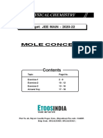 Physical Chemistry: Mole Concept