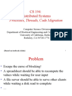 CS 194: Distributed Systems Processes, Threads, Code Migration