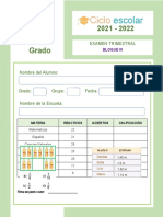 Examen Trimestral 4grado Bloque III 2021 2022