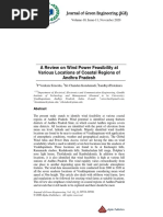 A Review On Wind Power Feasibility at Various Locations of Coastal Regions of Andhra Pradesh