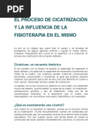 Proceso de Cicatrizacion y La Fisioterapia