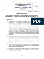 Informe de Necesidad Repuestos y Accesorios 016