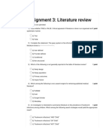 Assignment 3: Literature Review: 1 Point