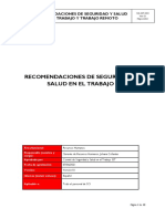 Recomendaciones de SST y Trabajo Remoto y Cargo de Recepcion