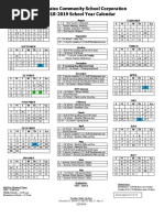 Valparaiso Community School Corporation 2018-2019 School Year Calendar