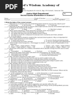 Science 7 2nd Quarter Exam