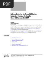 Release Notes For The Cisco 2800 Series Integrated Services Routers For Cisco IOS Release 12.4 (2) XA