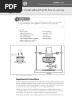 A2 Physics Practicals 56873557 Practical 9 Effect of Length and Current On The Force On A Wire in A Magnetic Field