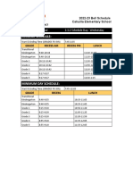 2022-23 Cahuilla Elementary Bell Schedule