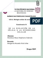 Cuestionario IV de La Evolución de La Célula A La Diversidad Celular - Mendoza Meza