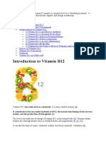 Introduction To Vitamin B12: o o o o o o o