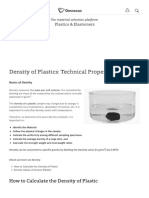 Density of Plastics Material - Technical Properties Table