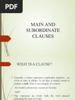 Main and Subordinate Clauses