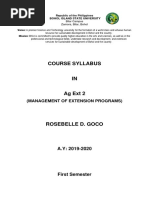 Course Syllabus: (Management of Extension Programs)