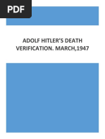 Adolf Hitler'S Death Verification. March, 1947