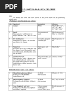 Salt Analysis - Iv Barium Chloride