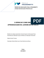 Relatório de Estágio - Brincar Como Meio de Aprendizagem No Jardim-de-Infância