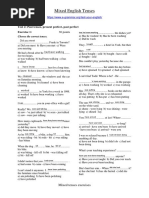 Mixed English Tenses: Test 2: Past Tenses, Present Perfect, Past Perfect Exercise 1