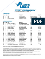 2022 Detroit Lions Schedule