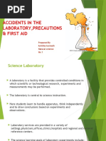 Accidents in The Laboratory, Precautions & First