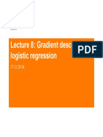 Lecture 8: Gradient Descent and Logistic Regression