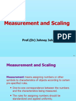 Measurement and Scaling: Prof. (DR) Johney Johnson