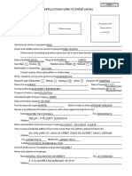 Visa Application Form To Enter Japan: Single