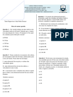 Lista de Exercícios Cinemática