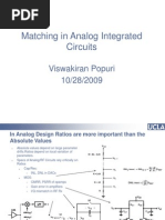 Matching in Analog Integrated Circuits: Viswakiran Popuri 10/28/2009