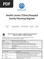 Health Centre /Clinic/Hospital Family Planning Register