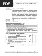 Department of Arts and Sciences Education: Course Syllabus