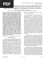 Potential Development of New Renewable Energy in East Java in Support of Indonesia's Energy Security