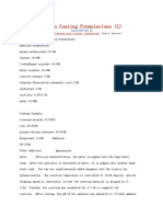 Common Coating Formulations