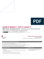 Grade 8: Module 1: Unit 2: Lesson 7: Mid-Unit Assessment: Analyzing An Informational