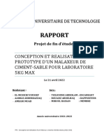 PFE: Conception Et Réalisation Dun Malaxeur de Ciment-Sable Pour Laboratoire 5kg Max