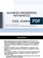 4.0 Finite Difference Methods and Interpolation