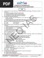 Science & Technology (2011-20) Prelims Questions