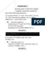 Execute The Following Query On The DB To Display and Discuss The Integrity Constraints Violated by Any of The Following Operations