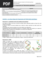 Chapitre 3 Eleve - Expression de L Information Genetique