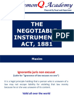 THE Negotiable Instruments ACT, 1881