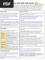 Year 5 Plants and Their Life Cycles Guidance Sheet