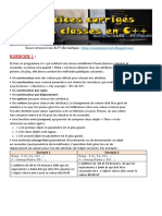 Exercices Corrigés Sur Les Classes en C++