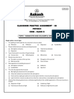 Classroom Practice Assignment - 03 Physics Cbse: Class X