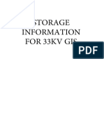 Storage Information For 33Kv Gis