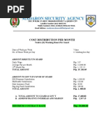 Madaron Security Agency: Cost Distribution Per Month