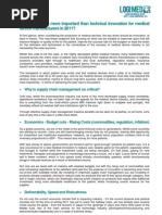 Is Supply Chain More Important Than Technical Innovation For Medical Device Manufacturers in 2011